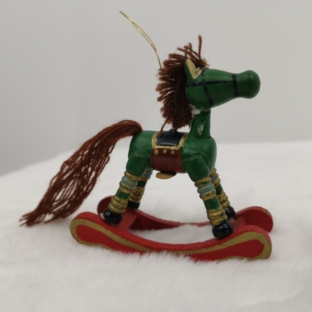 Set of 2 Vintage Russ Berrie Christmas Toy Horse and Doll Holidays Ornaments - Picture 2 of 6